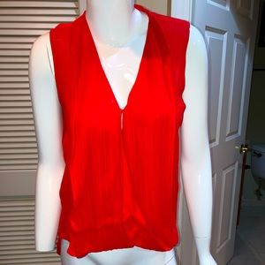 South Moon Under MEDIUM M RED draped front top button ABBELINE Sleeveless